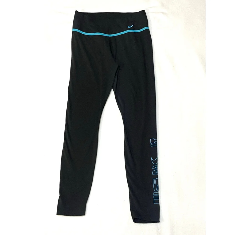 Women's Nike Black & Blue Just Do It Dri-Fit Leggings M